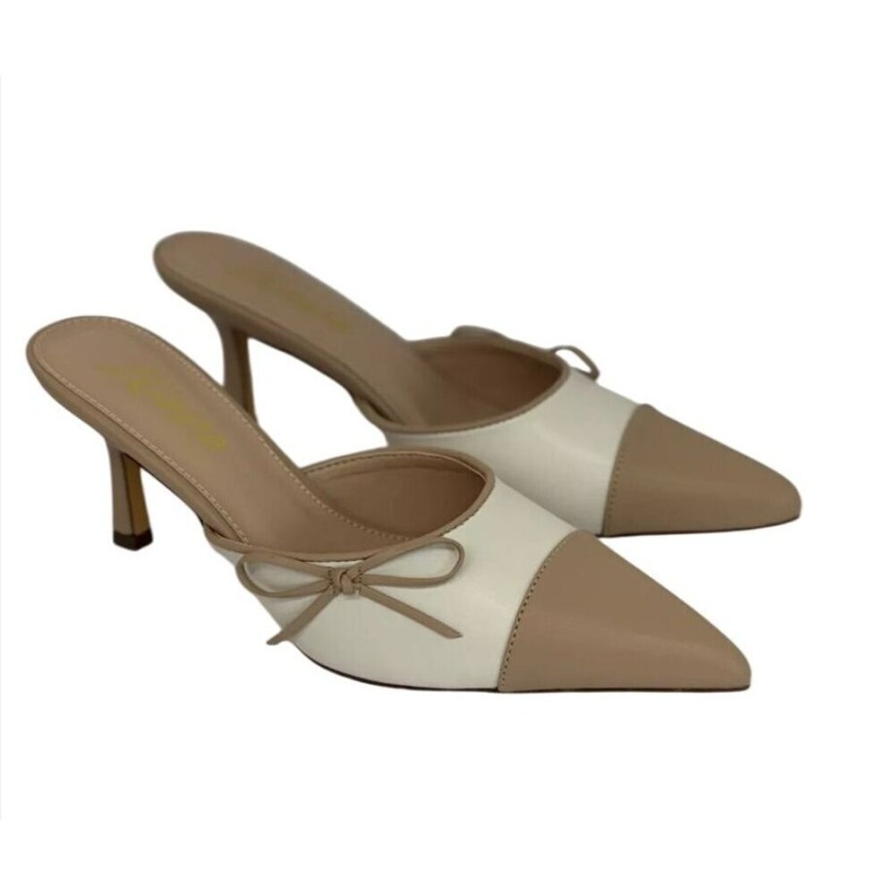 LILIANA / Mindi-1 / Pointed/ Heeled / Mules With Bow Accent - Picture 3 of 8